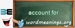 WordMeaning blackboard for account for